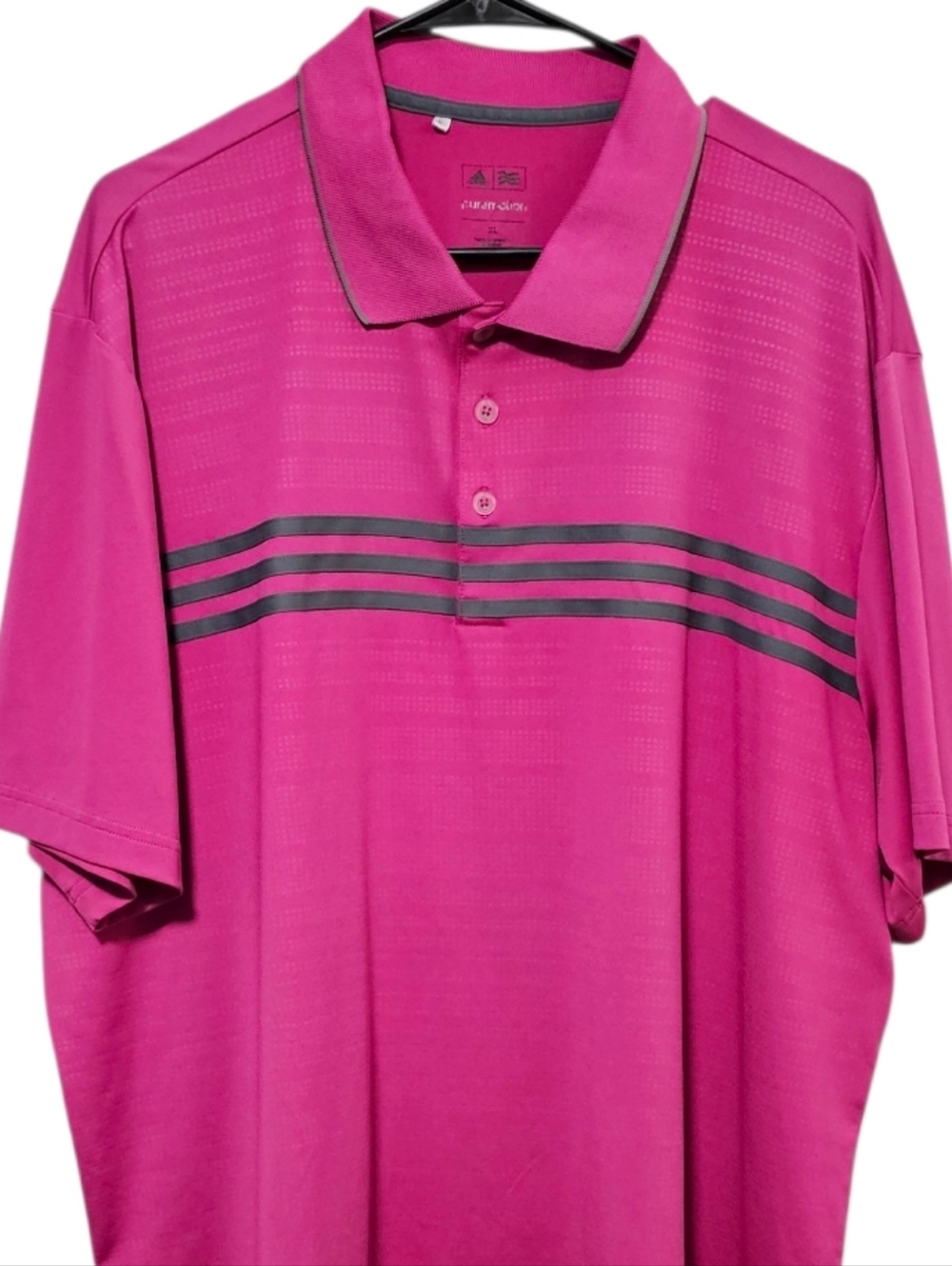 Adidas Pure Motion Men's Pink & Grey Poly Blend Polo Summer Sport Size XL